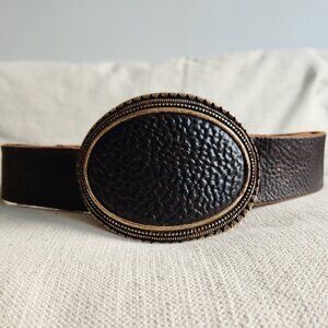 🇨🇦 Vintage BRAVE Dark Brown Leather Belt – Made in Canada & Italy
